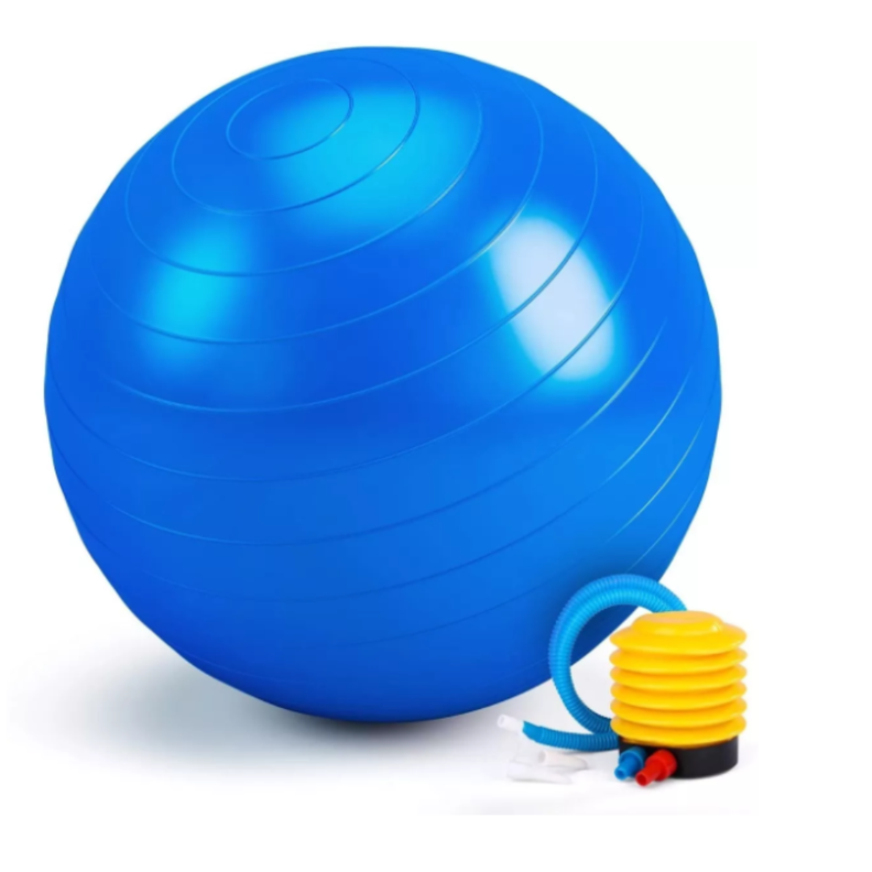 Pelota Balon Azul 65 cms. +Inflador Yoga Pilates -0