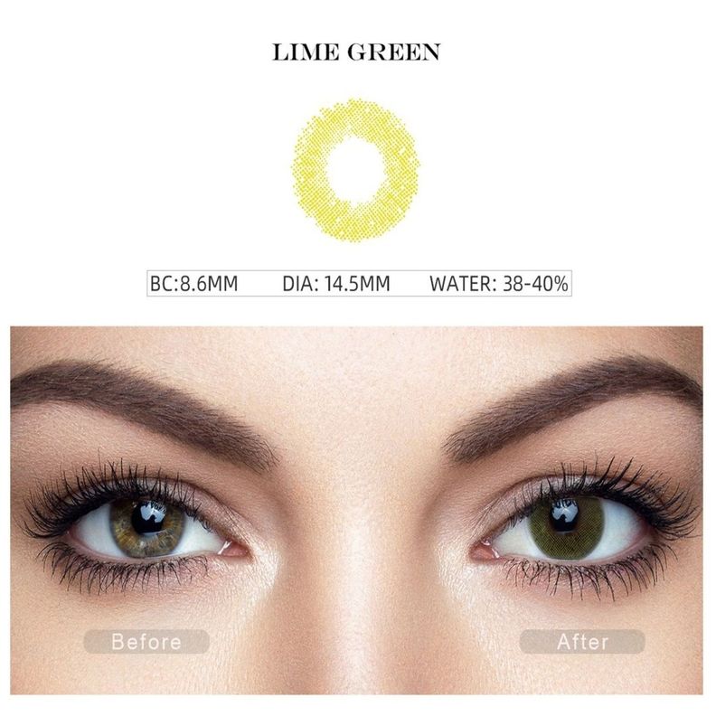 Par De Lentes De Contacto Línea Glow Color Verde Lima-1