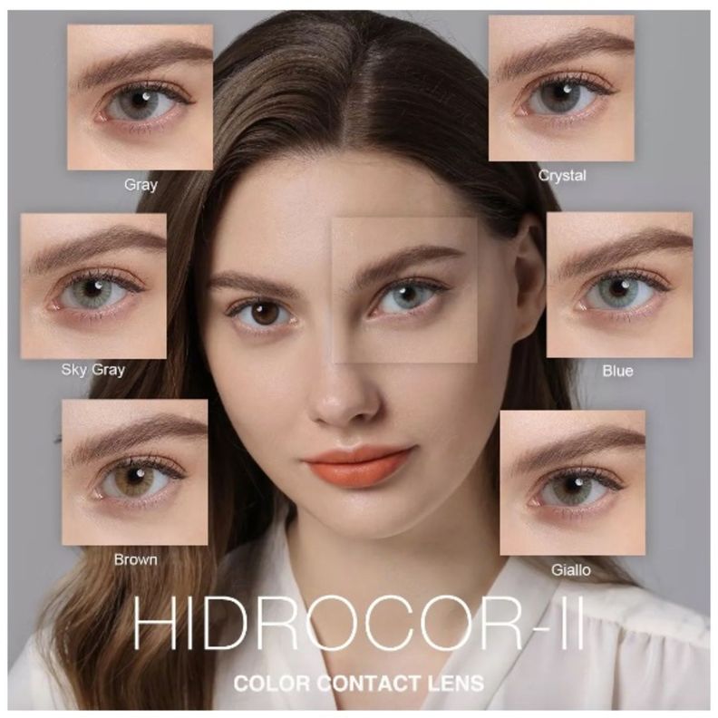 Par De Lentes De Contacto Línea Hidrocor II Color Gris Cielo-3