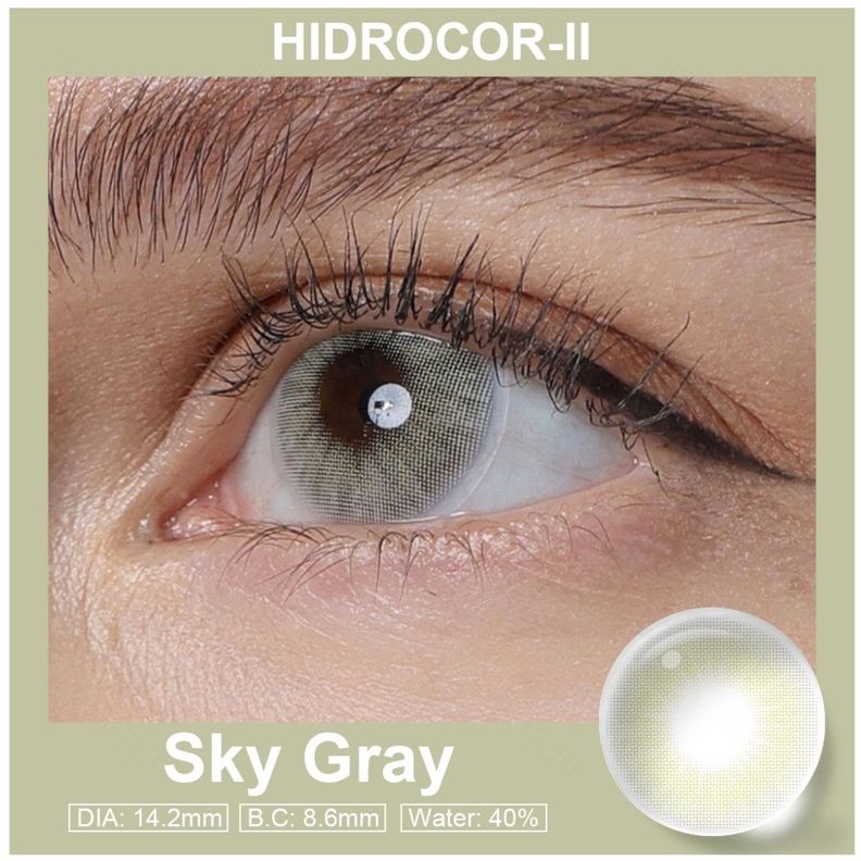 Par De Lentes De Contacto Línea Hidrocor II Color Gris Cielo-2