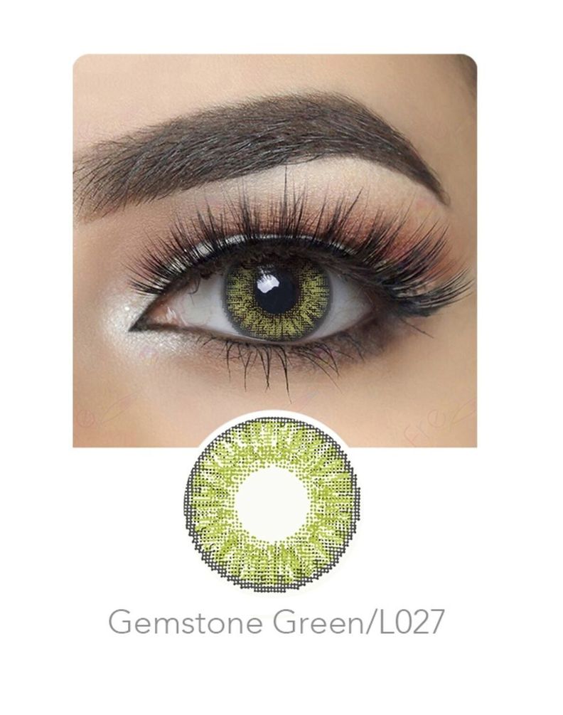 Par De Lentes De Contacto Tricolor Color Verde Gema-1