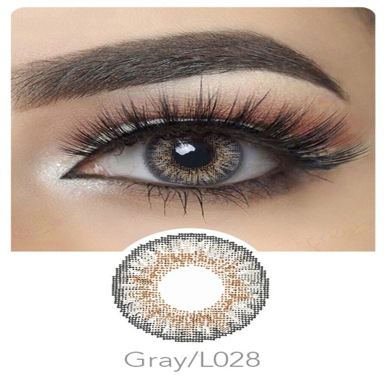 Par De Lentes De Contacto Tricolor Color Gris-1