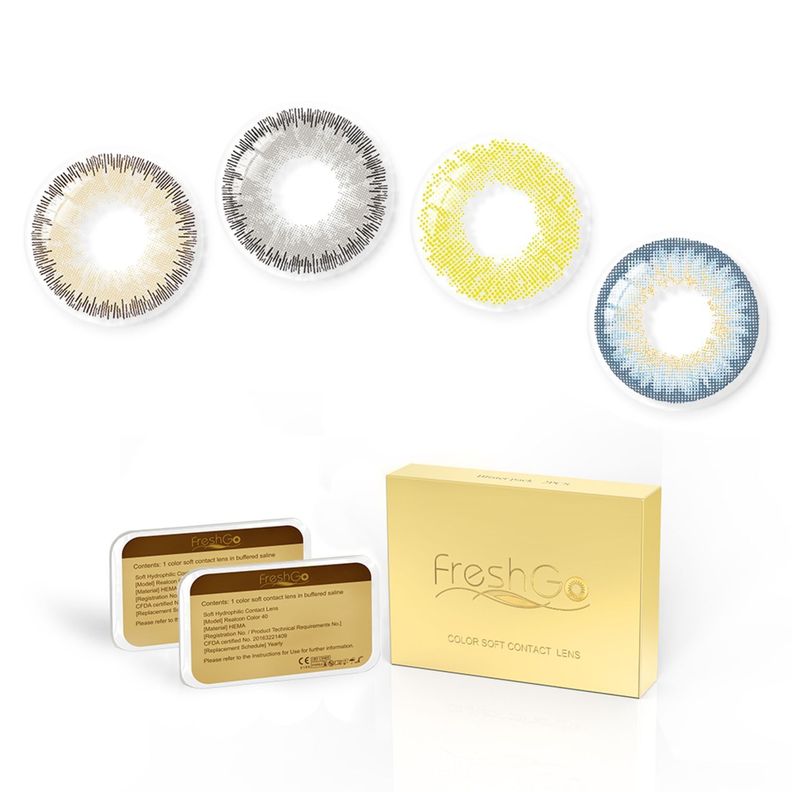 Par De Lentes De Contacto Línea Glow Color Gris Vivo-2