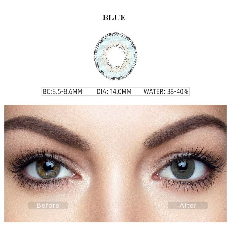 Par De Lentes De Contacto Línea Edge Color Azul-1