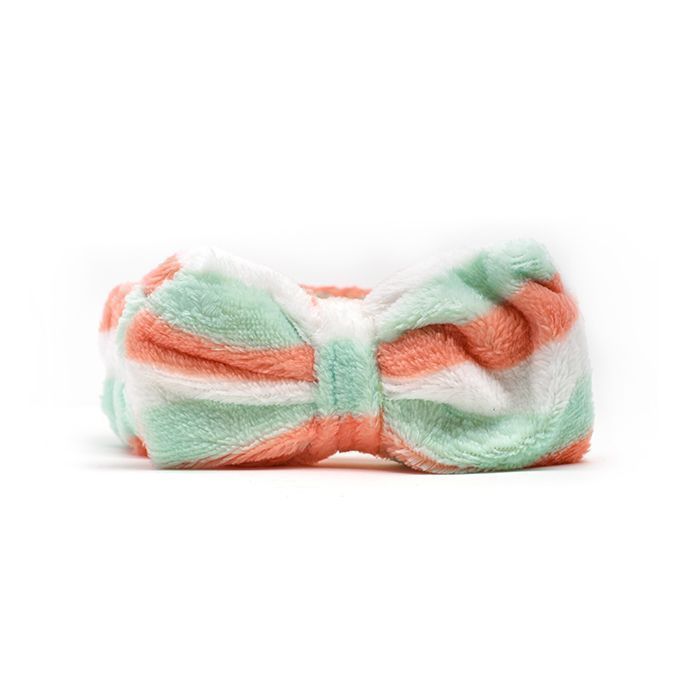 Cintillo Make Up Bow Rayas Verde, Melon Y Blanco Skinlab-0