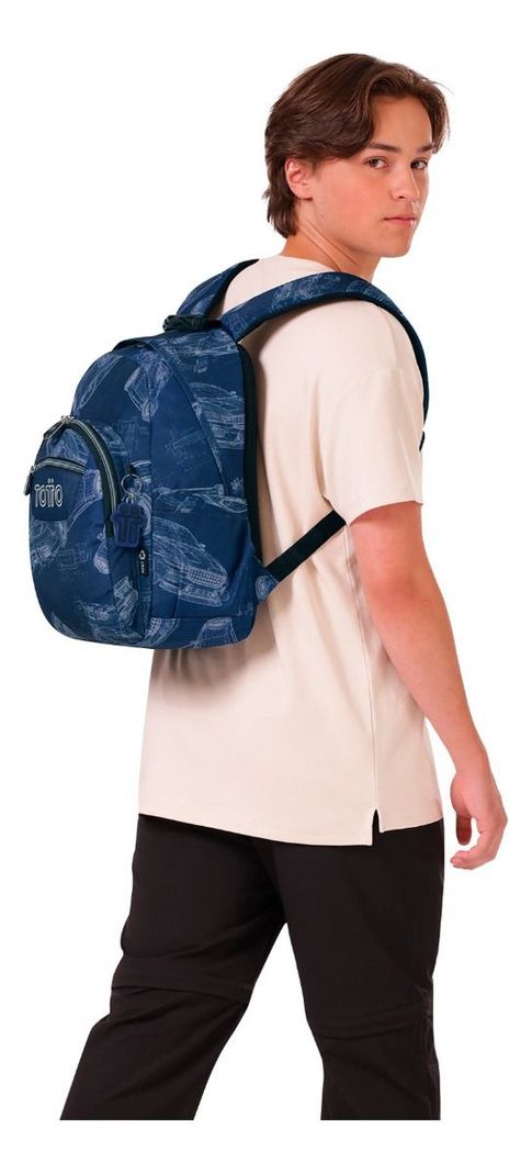 Mochila Urbana Notebook Escolar Totto Classic Gommas Niño-5
