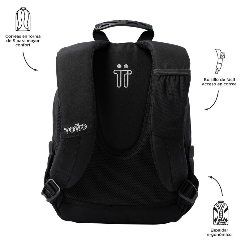 Mochila Escolar Tempera Negro/Black-3