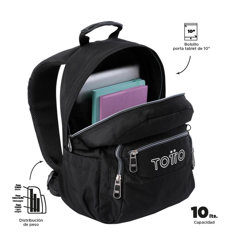 Mochila Escolar Tempera Negro/Black-4