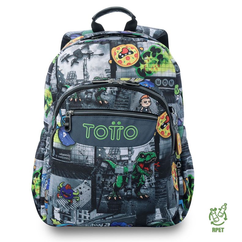 Mochila Escolar Notebook 14" Acuarela Negra Totto Negro L