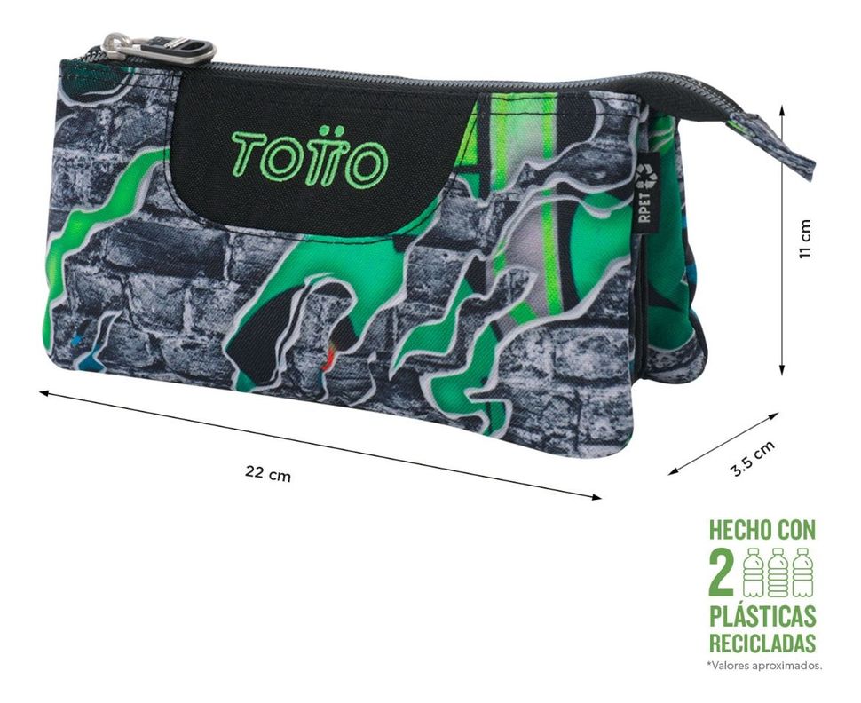 Totto Estuche Escolar para Lapices Rpet Impermeable Tab24264-1