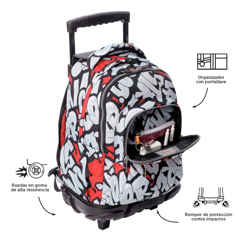 Mochila Escolar Totto Rpet Impermeable con Ruedas Niño 26L-4