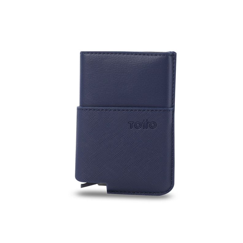 Porta Documentos Saffiano Tar con RFID Blocker Azul Totto S