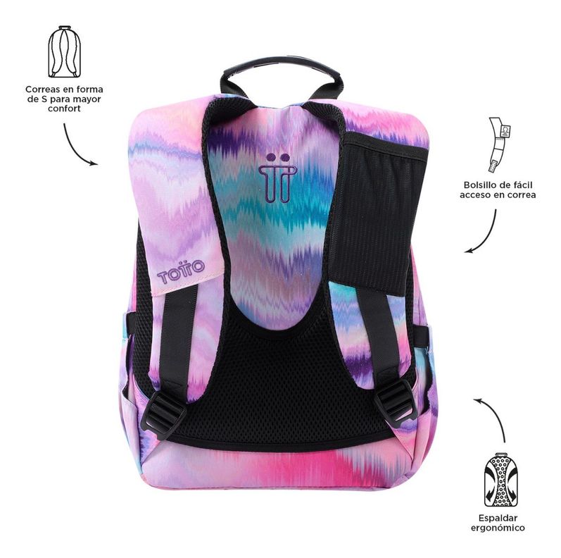 Totto Mochila Notebook Escolar Niña Impermeable Eco003-3