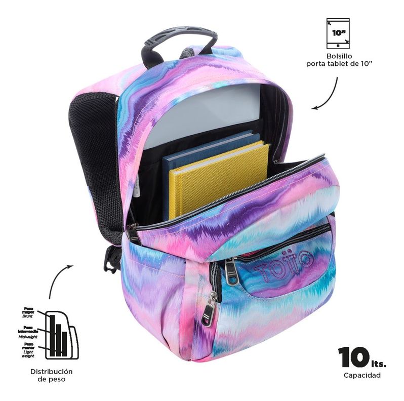 Totto Mochila Notebook Escolar Niña Impermeable Eco003-4