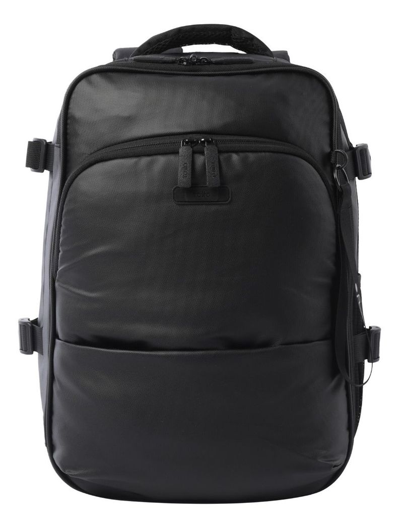 Mochila Totto City M Negra Viaje Cabina Notebook 16"-0