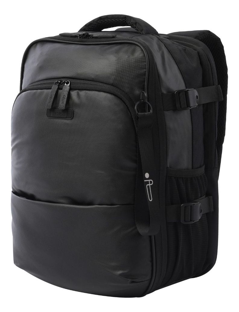 Mochila Totto City M Negra Viaje Cabina Notebook 16"-1