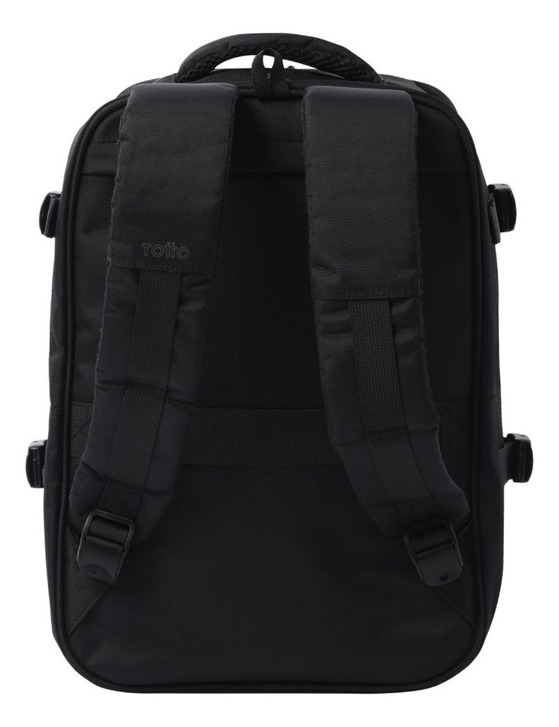 Mochila Totto City M Negra Viaje Cabina Notebook 16"-2