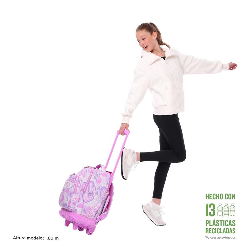 Mochila Escolar con Ruedas Bomper Renglon Amalia-1