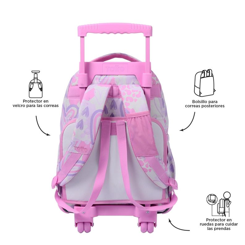 Mochila Escolar con Ruedas Bomper Renglon Amalia-3