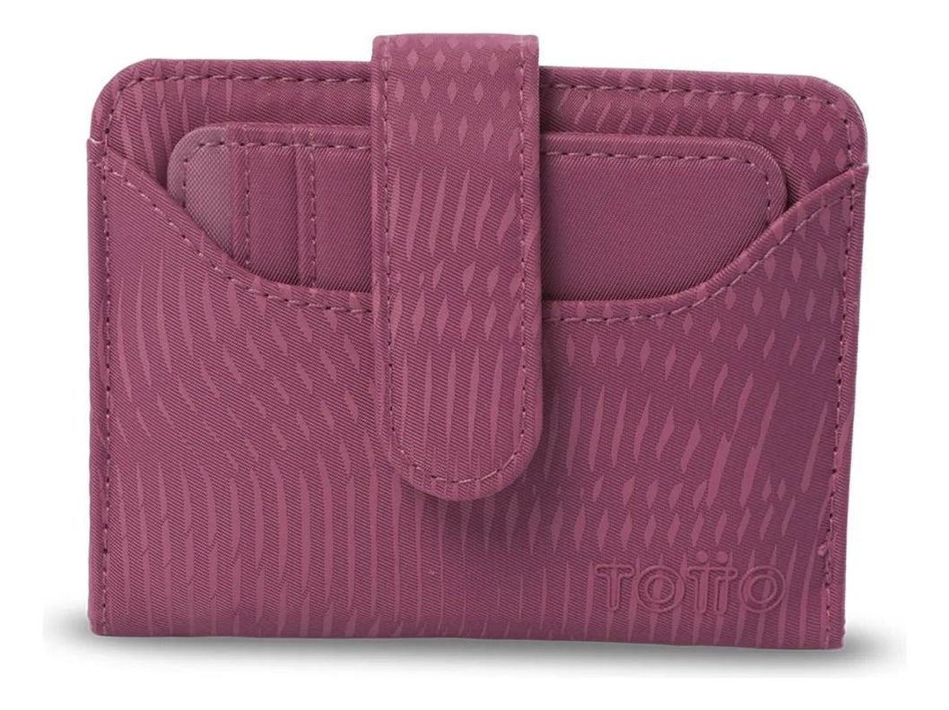Billetera Texture Dull Con Rfid Blocker Rosada