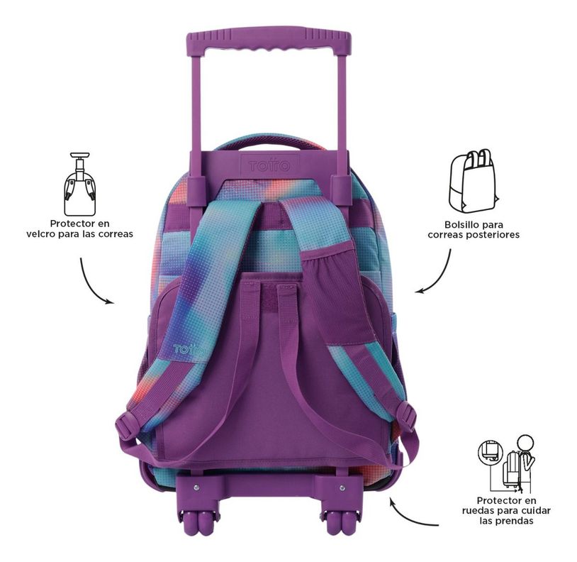 Mochila Escolar Totto Rpet Impermeable con Ruedas Niña 26L-2