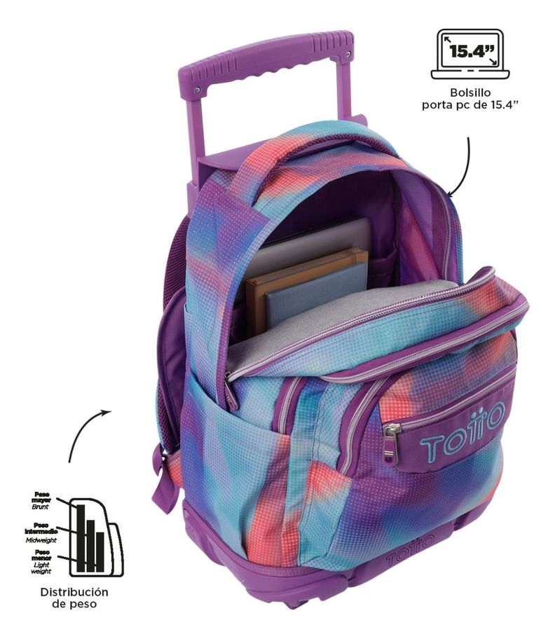 Mochila Escolar Totto Rpet Impermeable con Ruedas Niña 26L-3