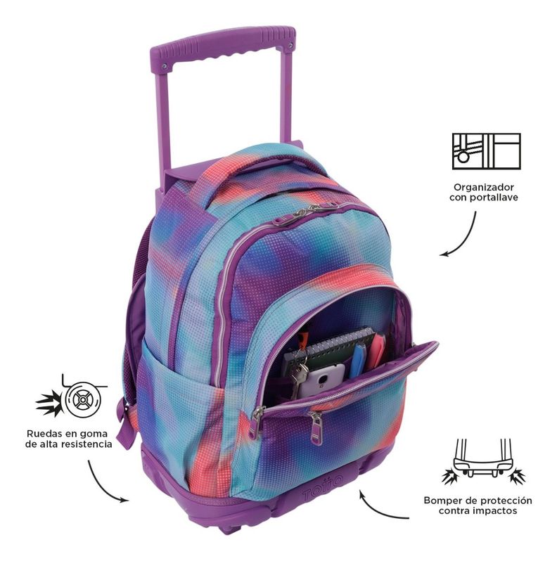 Mochila Escolar Totto Rpet Impermeable con Ruedas Niña 26L-4