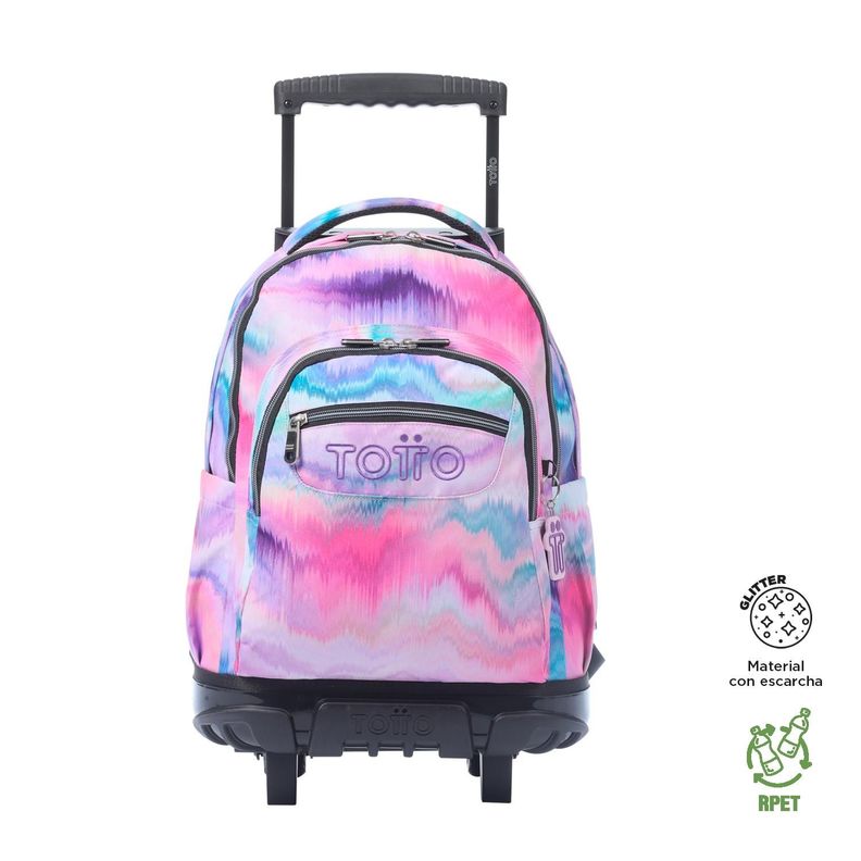 Mochila Escolar con Ruedas Bomper Renglon Glitter Pallay-0