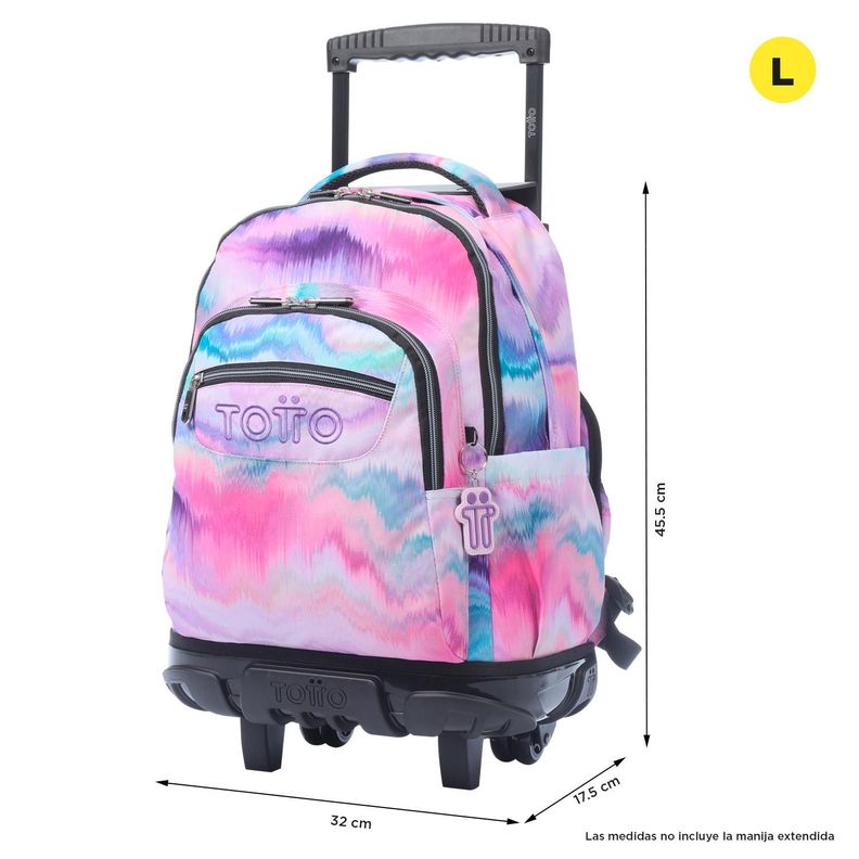 Mochila Escolar con Ruedas Bomper Renglon Glitter Pallay-2