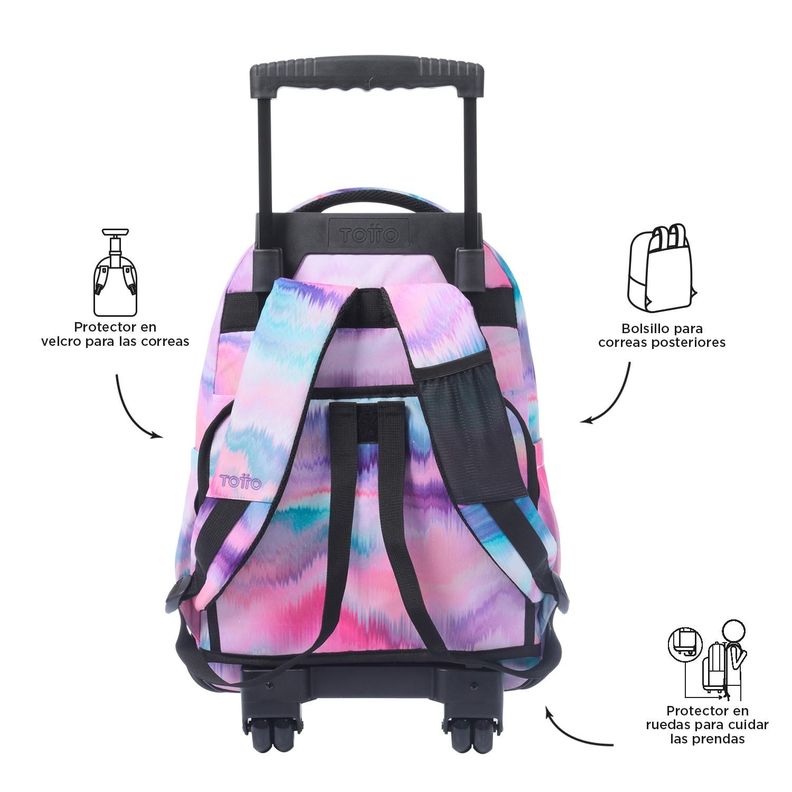 Mochila Escolar con Ruedas Bomper Renglon Glitter Pallay-3