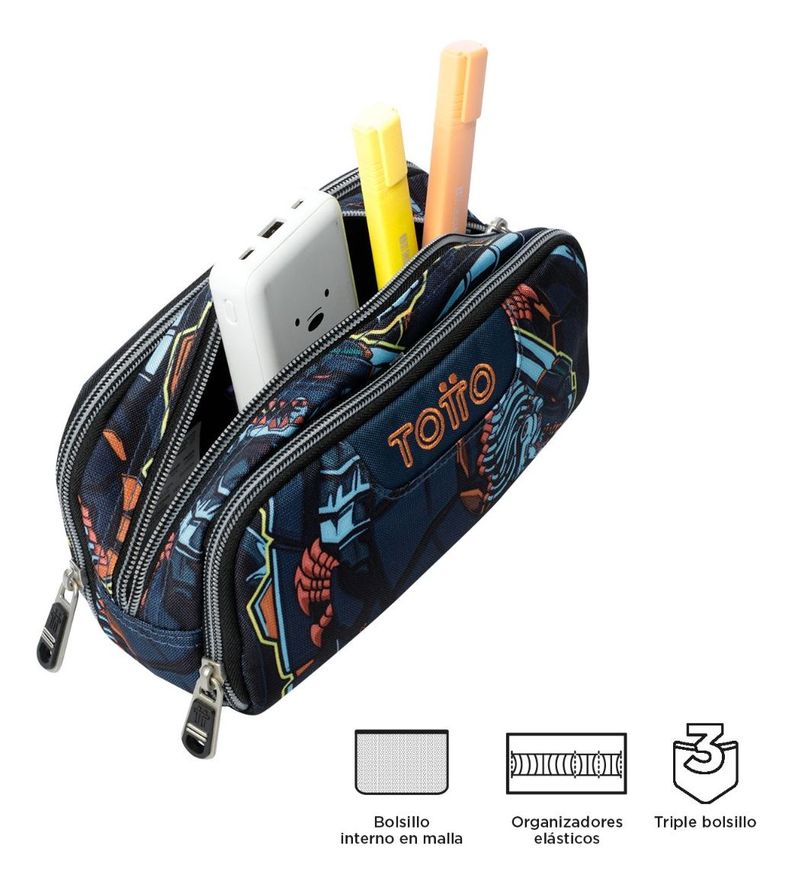Totto Estuche Escolar para Lapices Rpet Impermeable CIN242-2