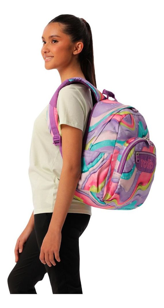 Mochila Urbana Notebook Escolar Totto Classic Gommas Niña-5