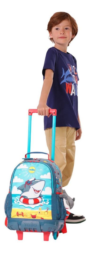 Mochila Escolar con Ruedas Totto Resistente y Ligera Niño-5