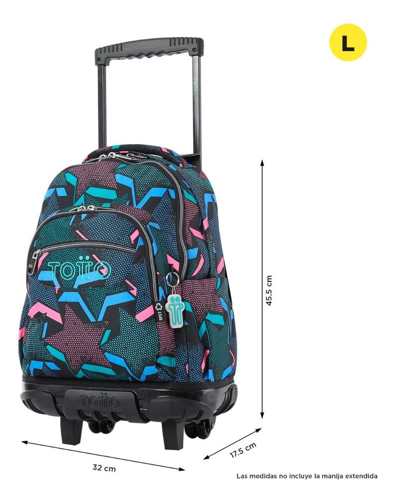 Mochila Ruedas Totto RPET Grande Notebook 15.4" Escolar Niña-2