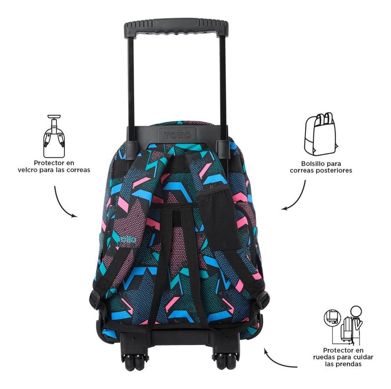 Mochila Ruedas Totto RPET Grande Notebook 15.4" Escolar Niña-3