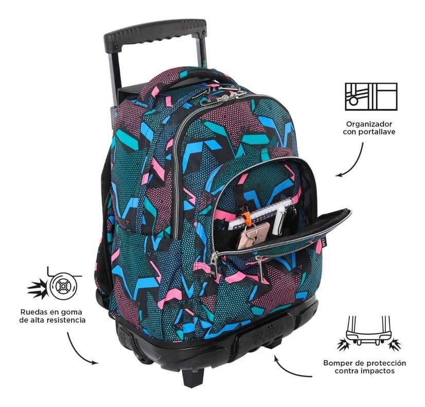Mochila Ruedas Totto RPET Grande Notebook 15.4" Escolar Niña-5