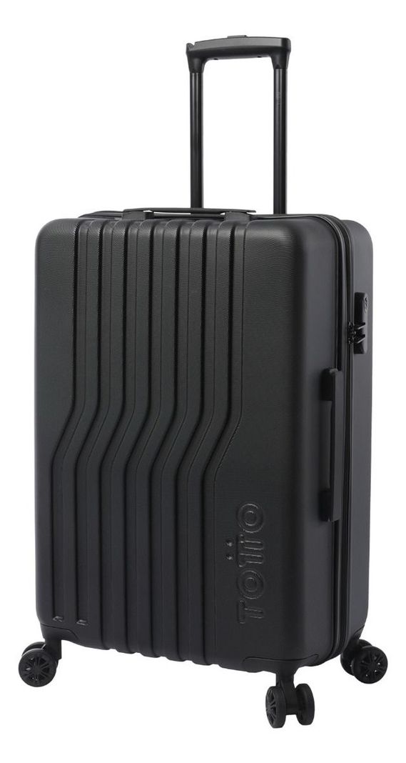 Maleta Totto Nomad Negra Mediana Ruedas 360° Moderna y Funcional-0