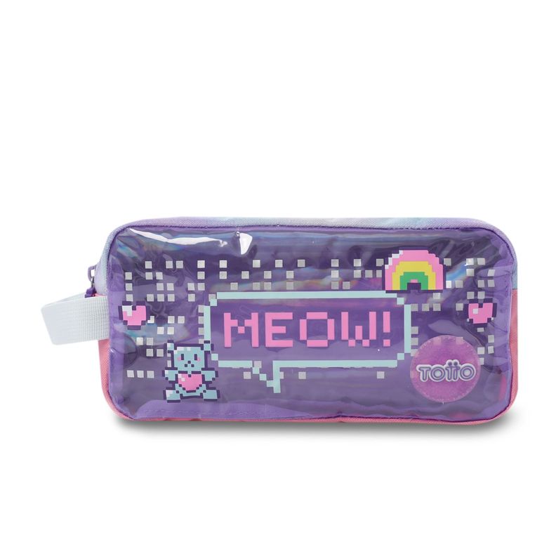 Estuche escolar nina 2 cuerpos Andy Cat Grande Morado Totto