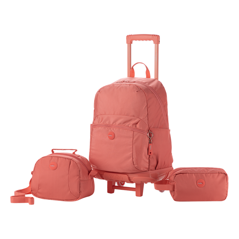 Kit Escolar Totto: Mochila + Estuche + Lonchera Resistente Gris-0