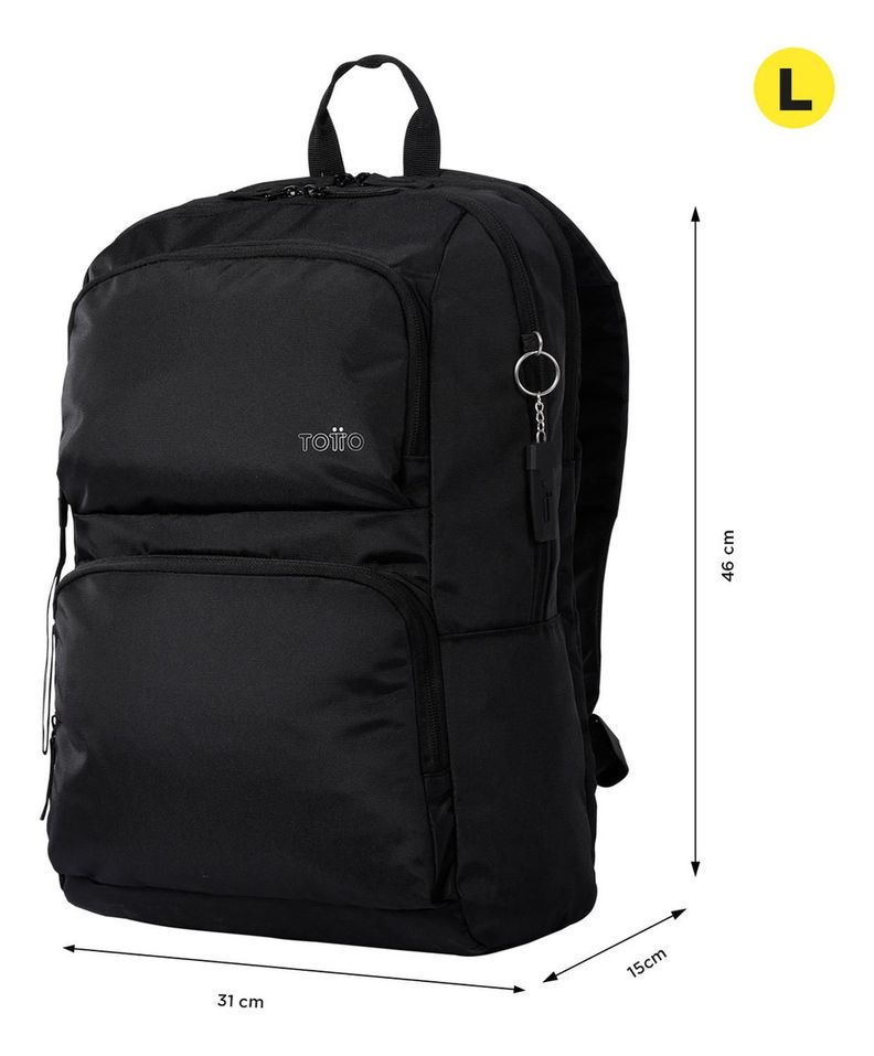 Mochila Unisex Totto Cloud Negro/black-2