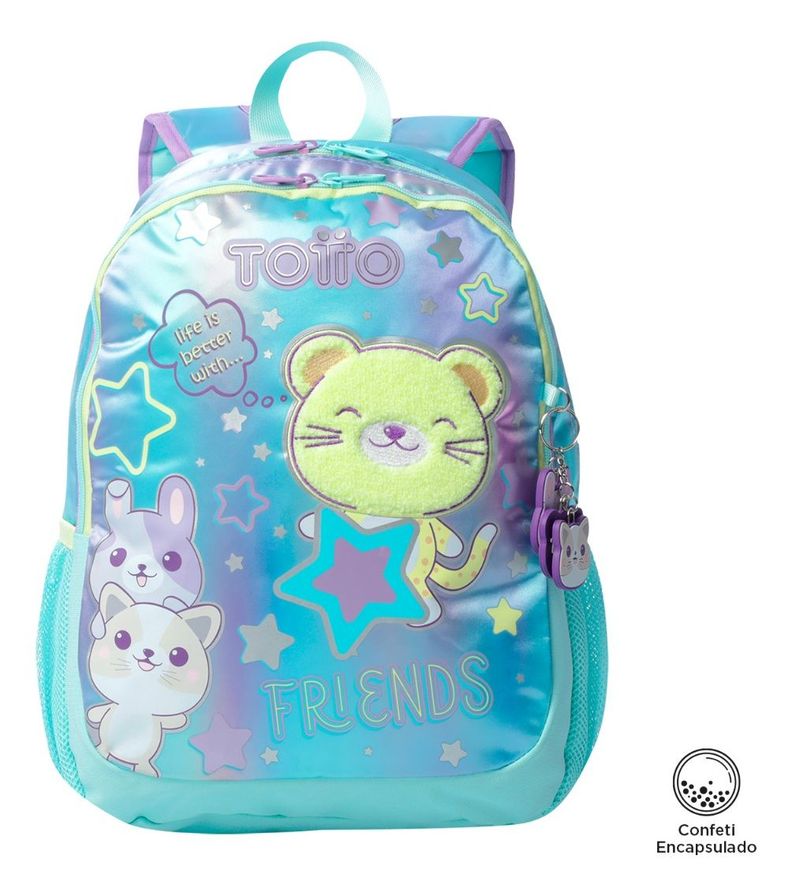 Mochila Escolar Infantil Totto Classic Friends Rpet M Niña-0