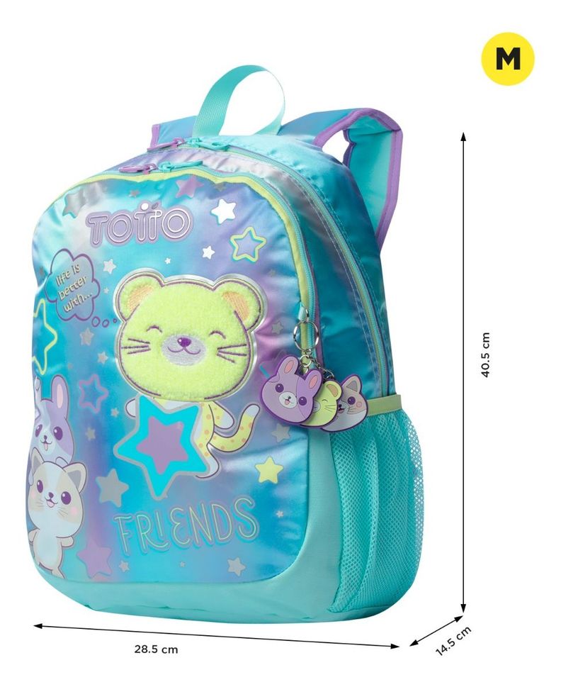 Mochila Escolar Infantil Totto Classic Friends Rpet M Niña-2