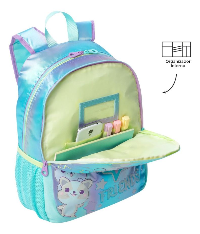 Mochila Escolar Infantil Totto Classic Friends Rpet M Niña-5