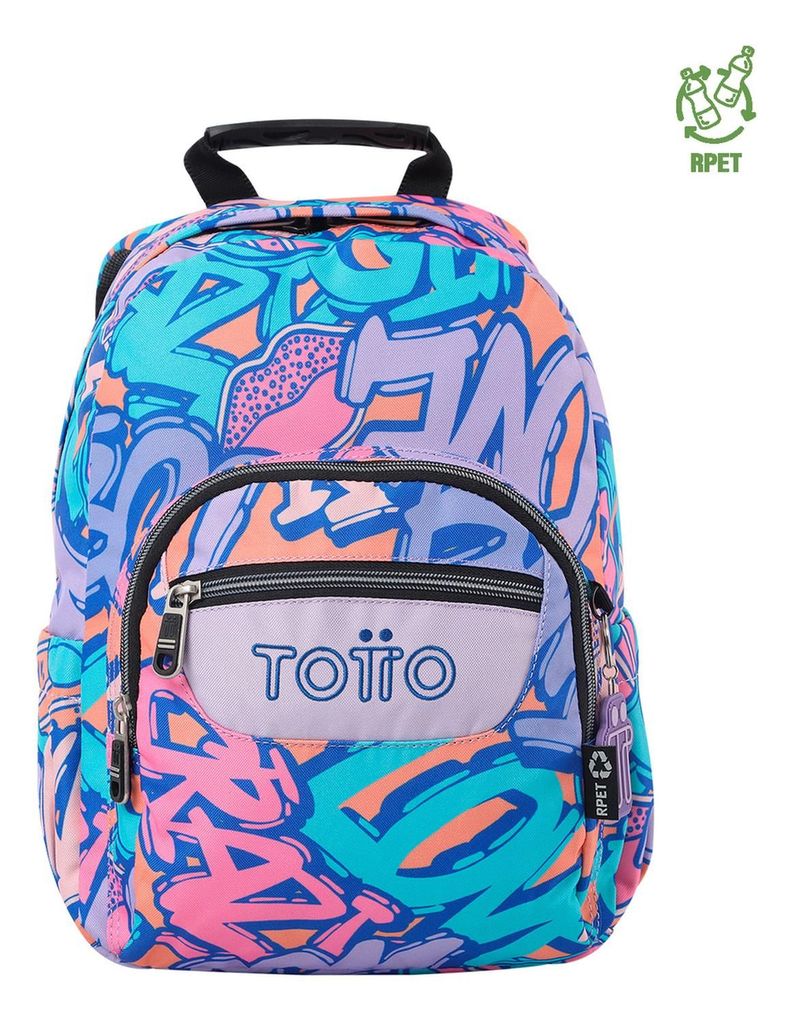 Mochila Escolar Totto Tempera Rpet Azul Broad-0