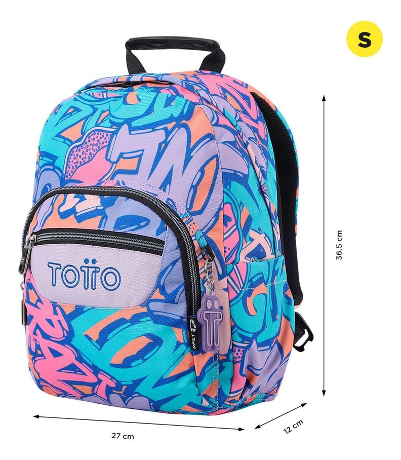 Mochila Escolar Totto Tempera Rpet Azul Broad-2