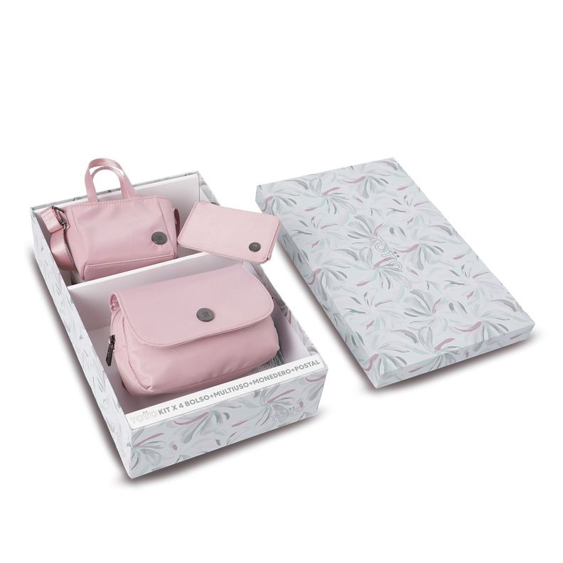 Kit de regalo Corneana 2 Ri onera Cosmetiquera Monedero Postal Rosado
