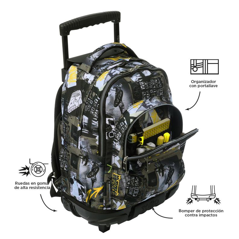 Mochila Escolar con Ruedas Bomper Renglon Baski-5