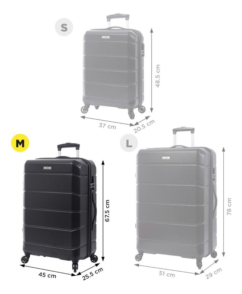 Totto Maleta Mediana Rigida Carry On 4 Ruedas 360 RAY002-1