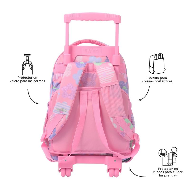Mochila Escolar con Ruedas Bomper Renglon Margaly-3