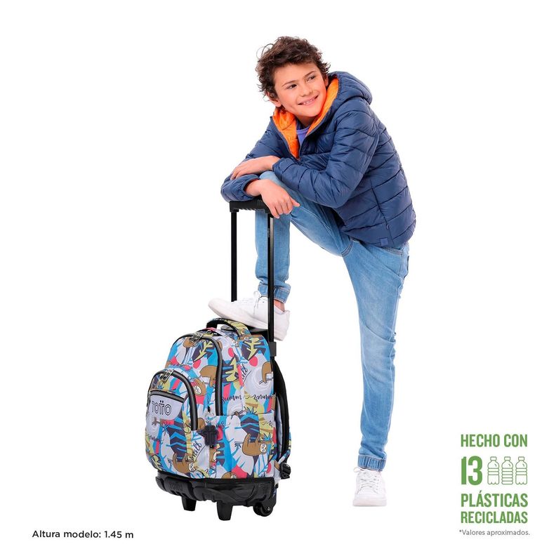 Mochila Escolar con Ruedas Bomper Renglon Lazel-1